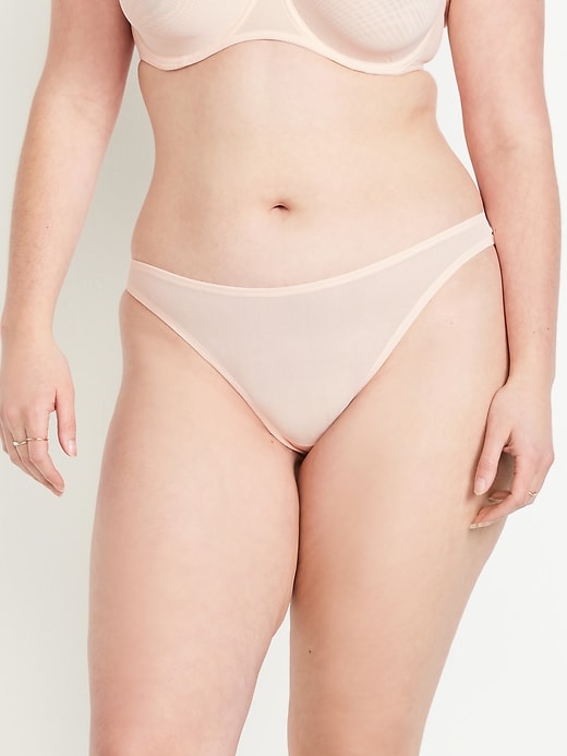 Image number 5 showing, Low-Rise Mesh Thong Underwear