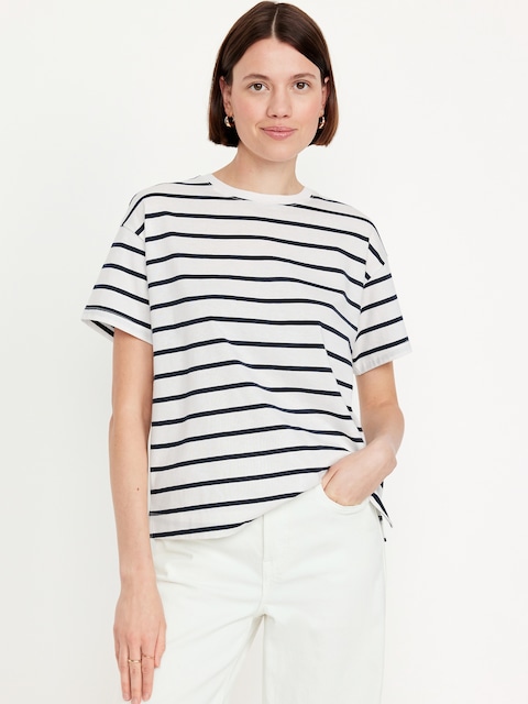 Vintage Crew-Neck T-Shirt - Navy Stripe