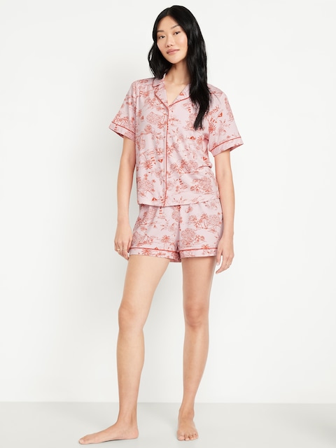 Sunday Sleep Knit Jersey Short Set - Seaside
