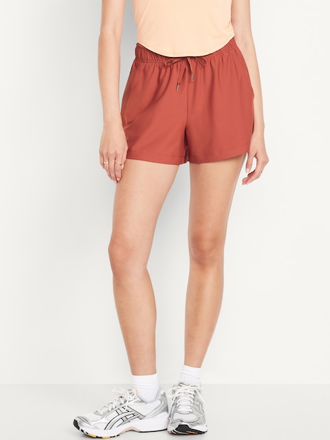 High-Waisted PowerSoft Shorts -- 3.5-inch inseam - Cherry Birch