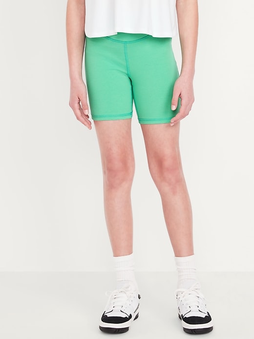 Image number 3 showing, High-Waisted PowerChill Crossover Biker Shorts for Girls