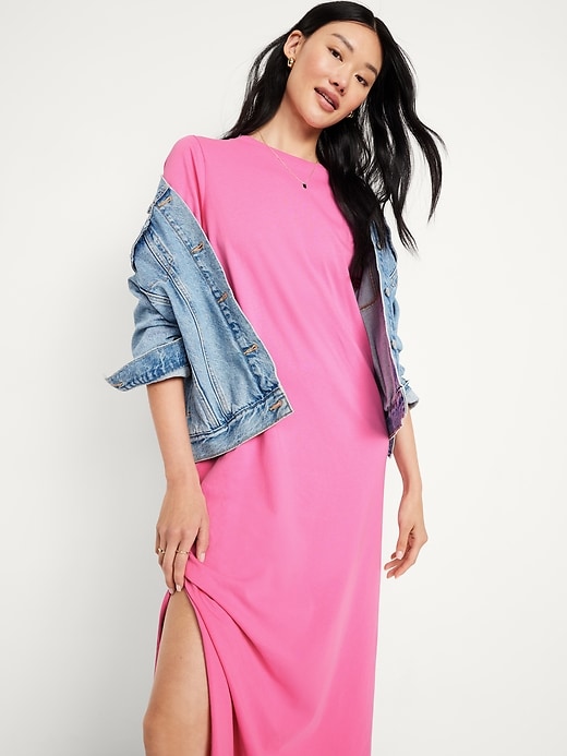 Image number 3 showing, Vintage Crew-Neck Maxi T-Shirt Dress