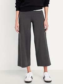 Image number 1 showing, High-Waisted Fashion Wide-Leg Cropped Leggings
