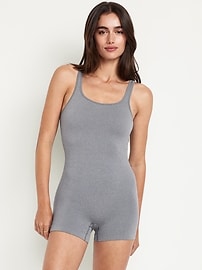 Image number 1 showing, Seamless Ribbed Short Bodysuit