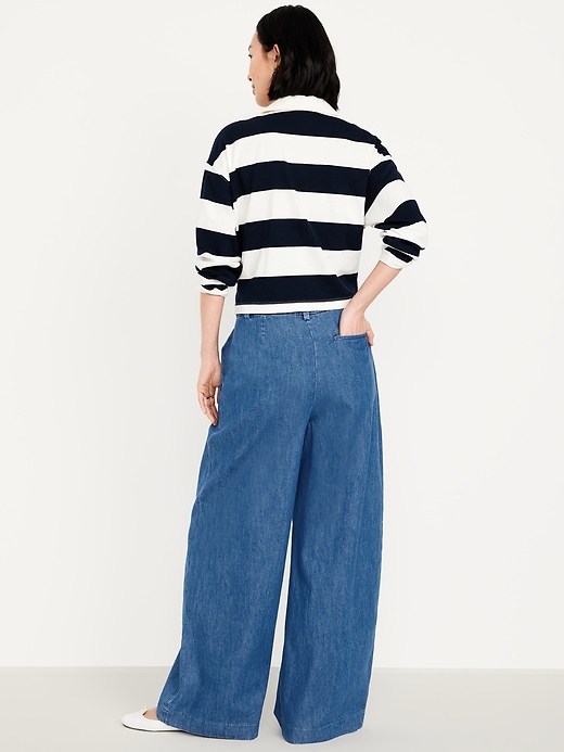 Image number 3 showing, Extra High-Waisted Taylor Wide-Leg Trouser Pants