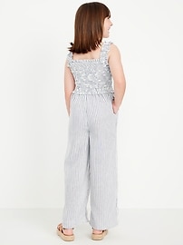 Image number 2 showing, Printed Ruffle-Trim Smocked Jumpsuit for Girls
