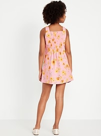Image number 2 showing, Printed Sleeveless Linen-Blend Shift Dress for Girls