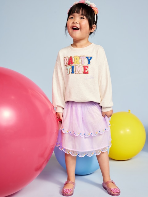 Birthday Tiered Tulle Skirt for Toddler Girls - Orchid Petal