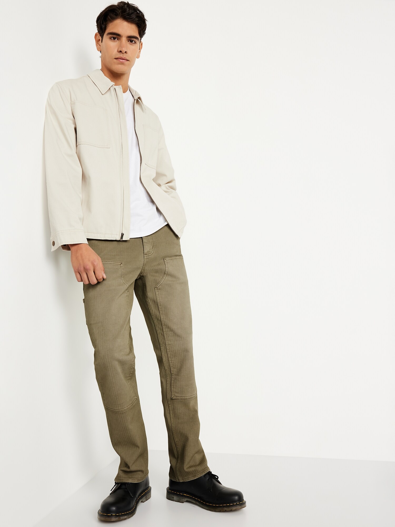 Мужские джинсы Old Navy 90's Straight Built-In Flex, цвет: Армейский зелёный — фото 3