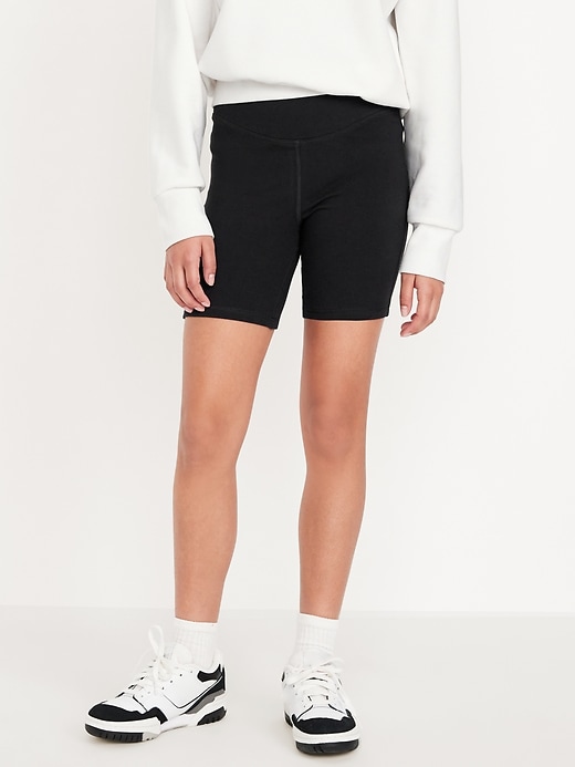 Image number 3 showing, High-Waisted PowerChill Crossover Biker Shorts for Girls