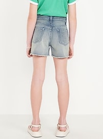 Image number 2 showing, High-Waisted Embroidered Frayed-Hem Jean Shorts for Girls