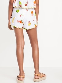 Image number 2 showing, Printed Double-Weave Scallop-Trim Shorts for Girls