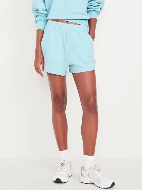 Extra High-Waisted SoComfy Sweat Shorts -- 3-inch inseam - Ceramic Blue