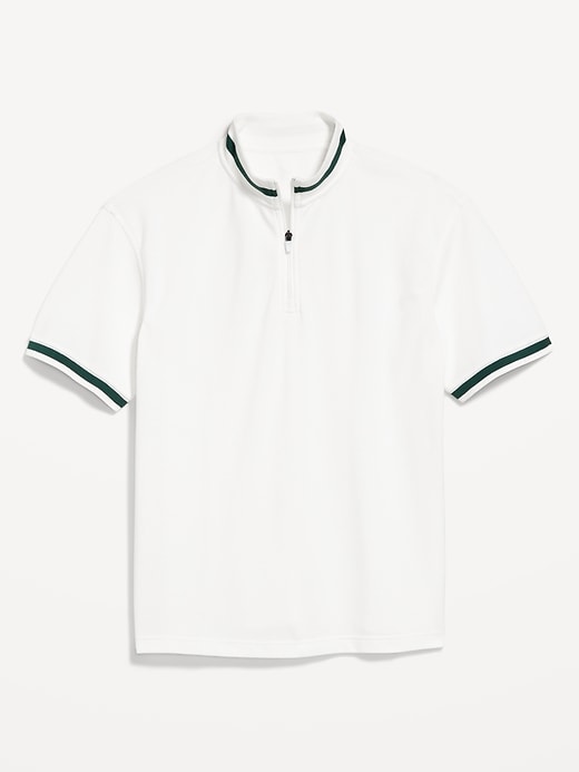 Image number 4 showing, Mock-Neck Pique Quarter Zip