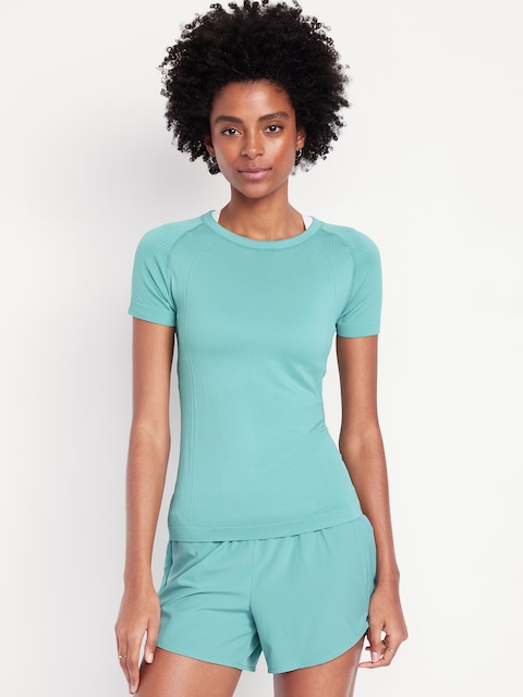 Fluid Seamless Fitted T-Shirt - Luminous Blue