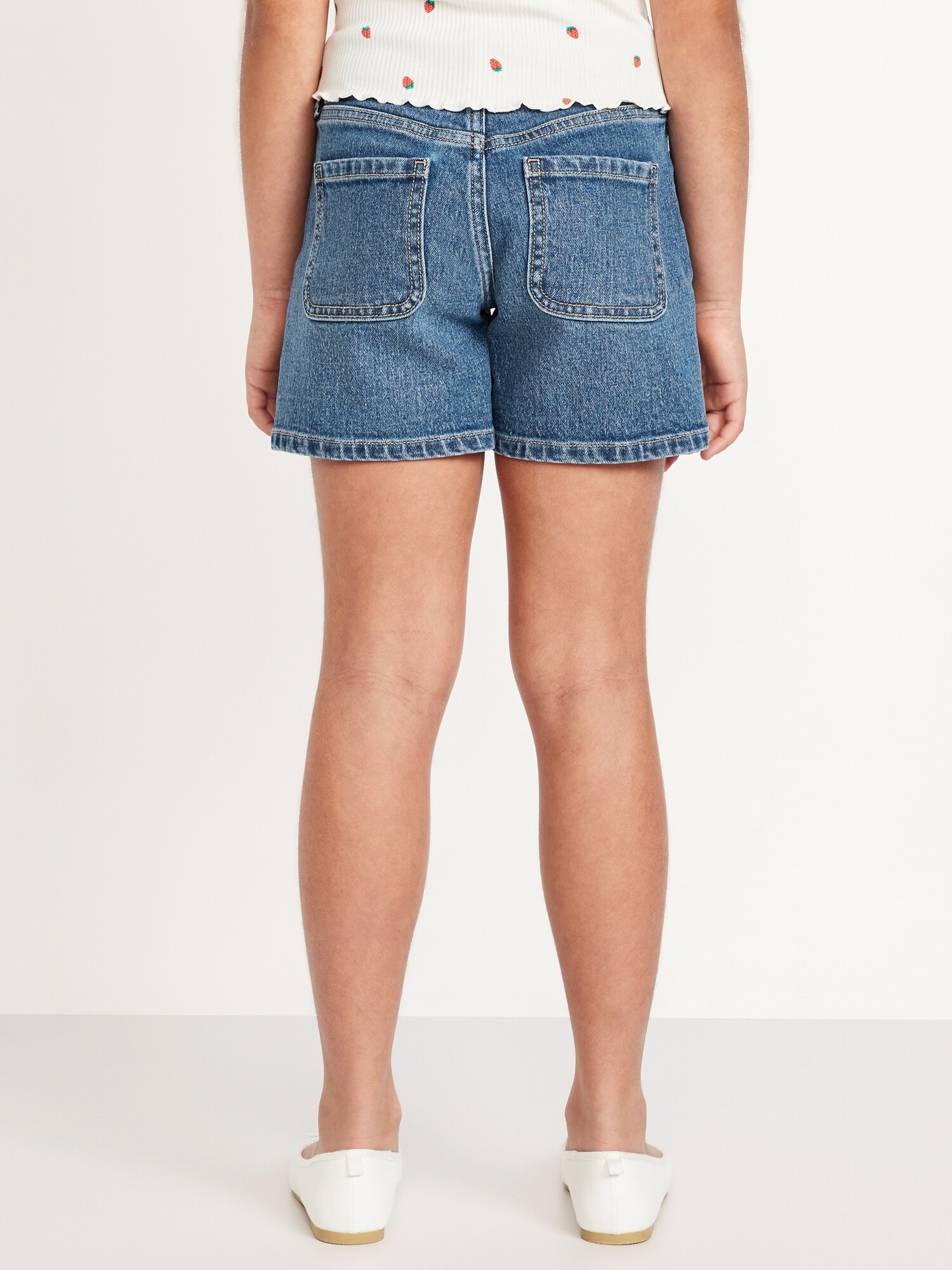Шорты Old Navy High-Waisted Jean Midi Shorts для девочек, цвет: Небесно-голубой — фото 2