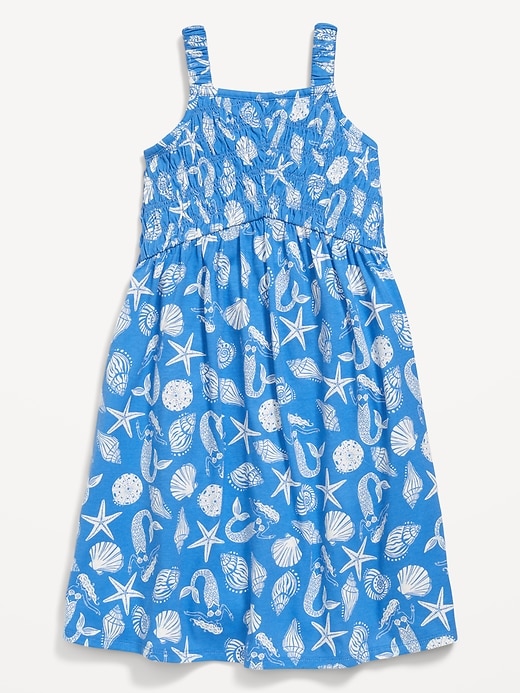 Image number 1 showing, Fit & Flare Sleeveless Smocked Dress for Girls