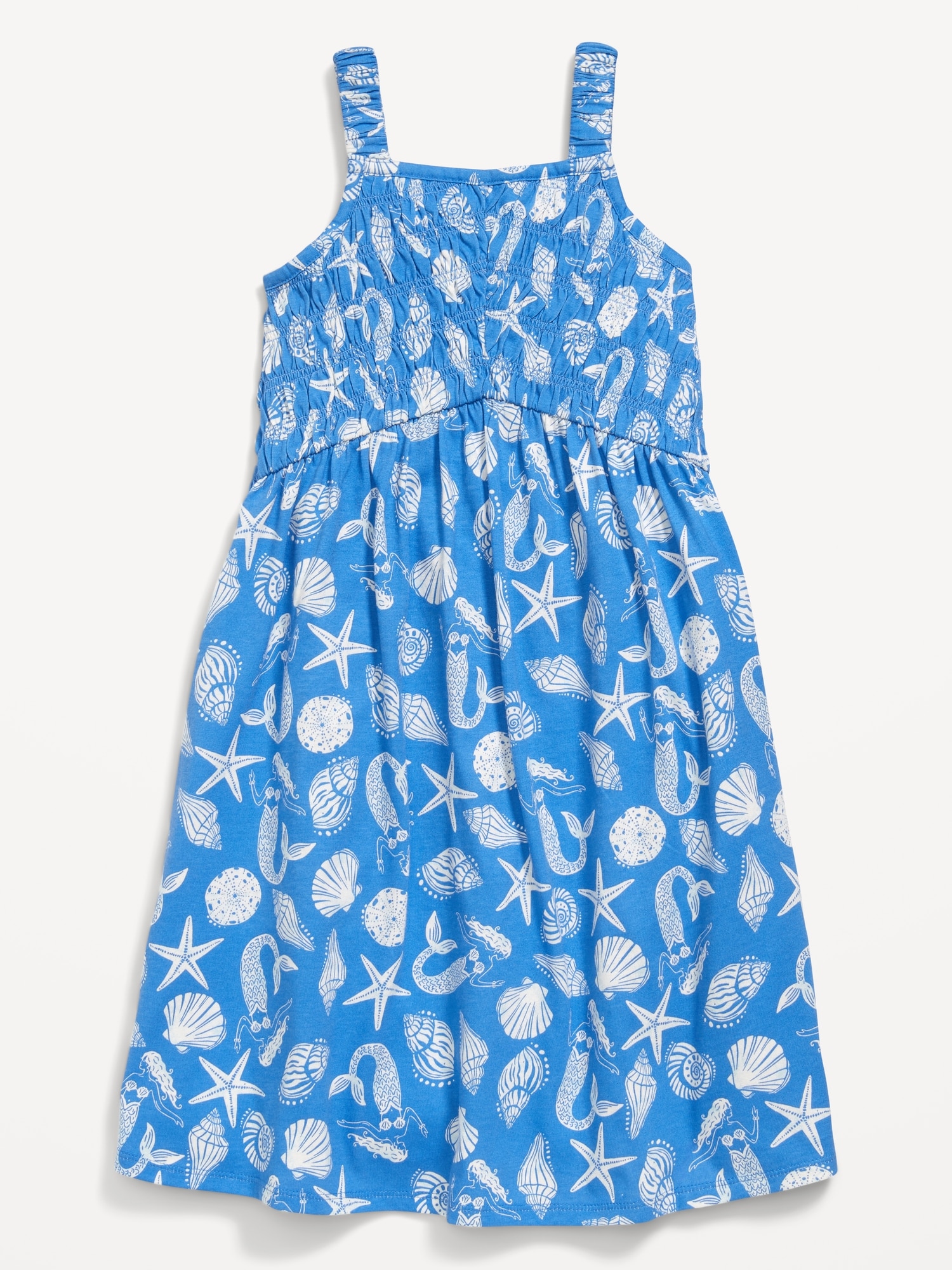 Fit & Flare Sleeveless Smocked Dress for Girls