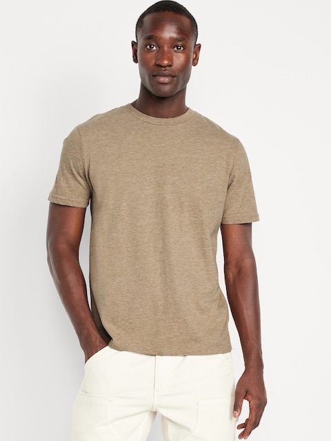 Crew-Neck T-Shirt - Brown Heather