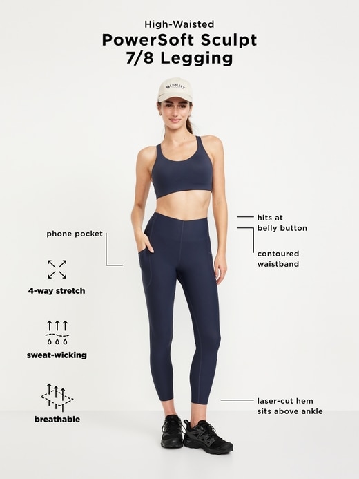 Image number 9 showing, High-Waisted PowerSoft Sculpt 7/8 Pocket Leggings