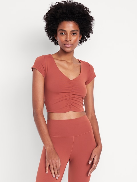 Light Support StudioSmooth Crop Top - Cherry Birch