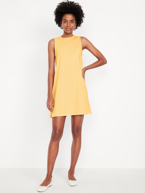 Vintage Sleeveless Mini T-Shirt Dress - Golden Aura
