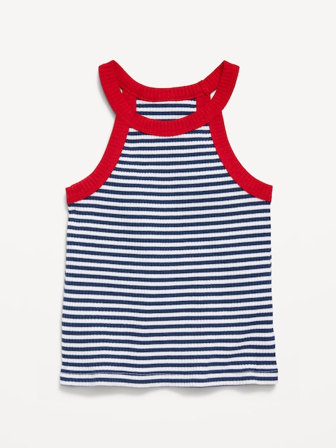 Fitted Ribbed Halter Tank Top for Toddler Girls