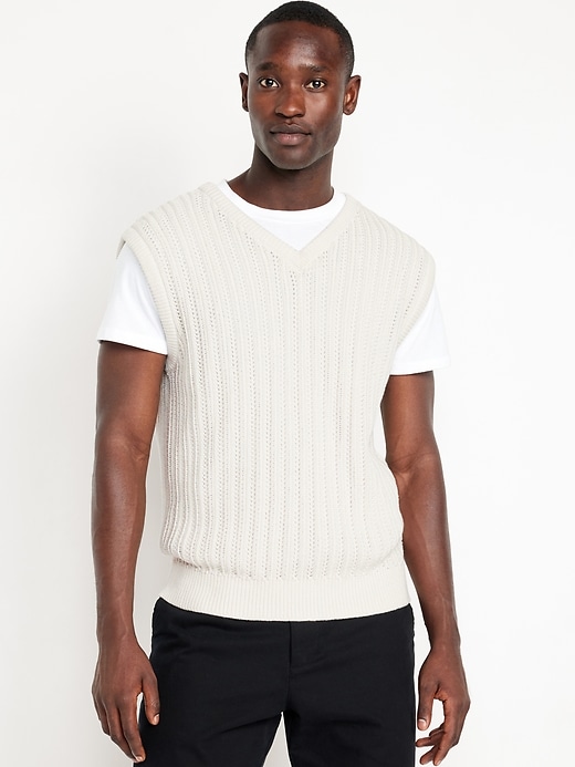 Image number 1 showing, Open-Stitch Sweater Vest