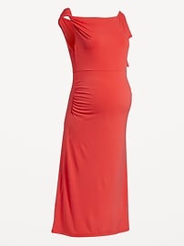 Image number 2 showing, The Occasion by Old Navy Maternity Asymmetrical Shoulder Maxi Dress