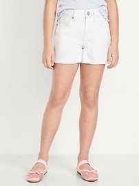Image number 1 showing, High-Waisted Frayed-Hem Jean Shorts for Girls