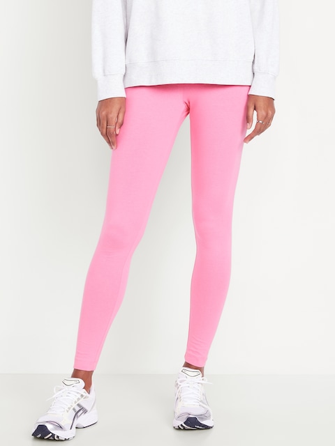 High-Waisted Jersey Fashion Layering Leggings - Valentine