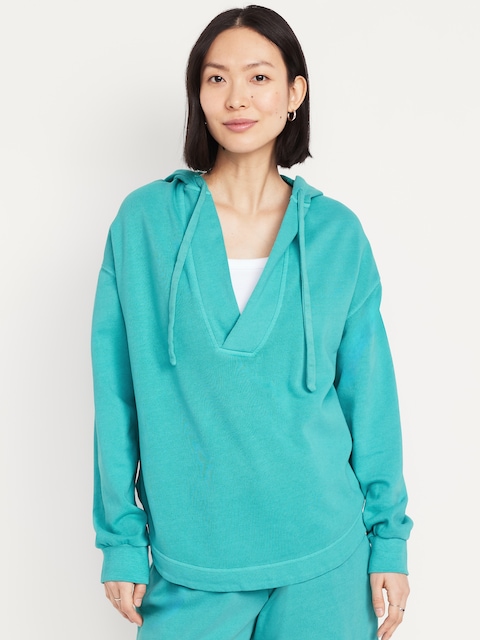 SoComfy Oversized Tunic Hoodie Sweatshirt - Blue Wing Teal