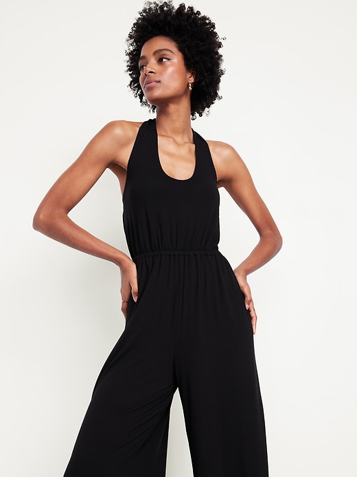 Image number 3 showing, Waist-Defined Halter Jumpsuit