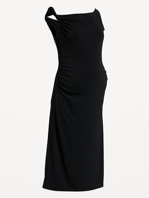 Image number 4 showing, The Occasion by Old Navy Maternity Asymmetrical Shoulder Maxi Dress