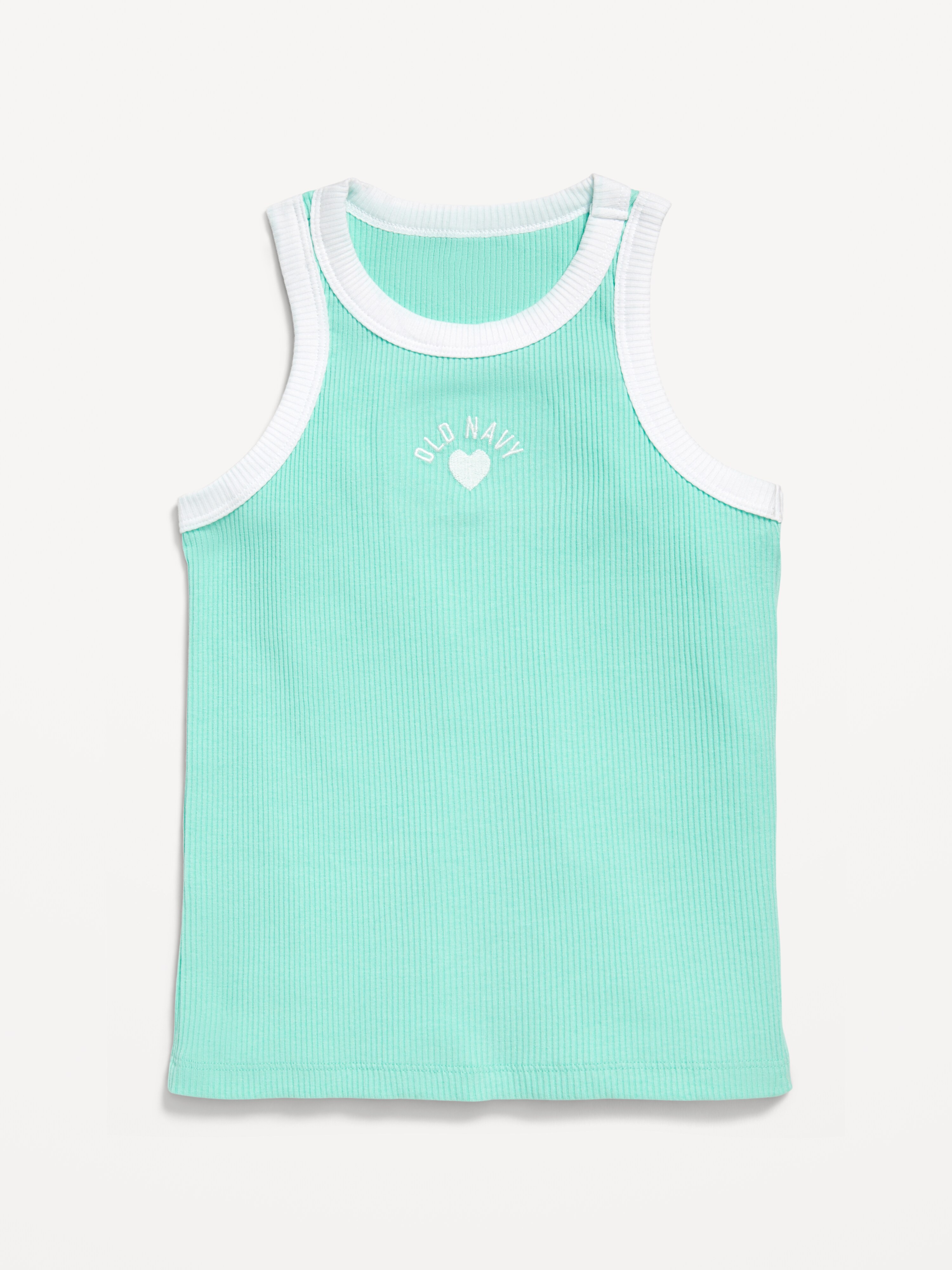 Fitted Ribbed Logo-Graphic Tank Top for Girls | Old Navy