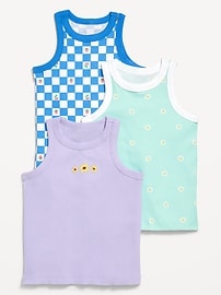 Image number 1 showing, Printed Fitted Tank Top 3-Pack for Girls