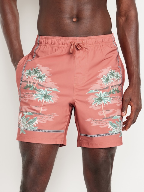 Printed Swim Trunks -- 7-inch inseam