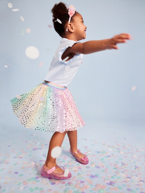 Birthday Tulle Swing Skirt for Toddler Girls - Gradient Rainbow