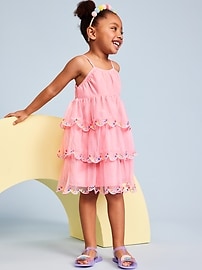 Image number 1 showing, Birthday Sleeveless Tulle Fit and Flare Dress for Toddler Girls