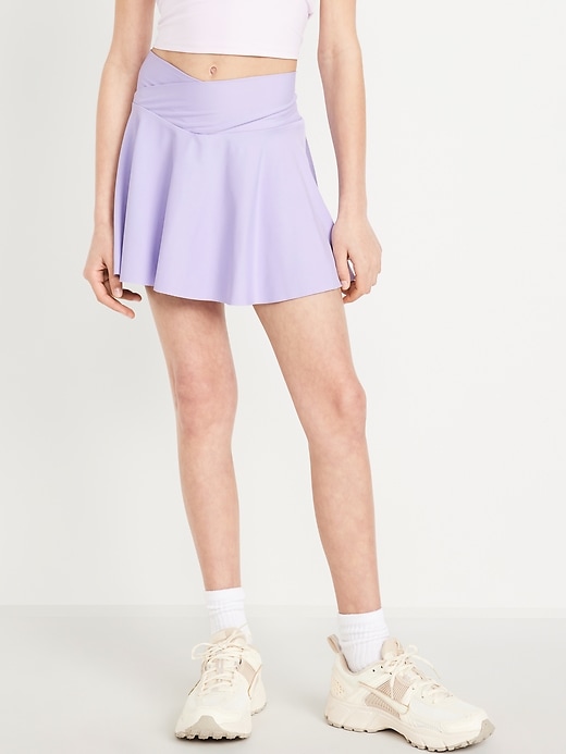 Image number 3 showing, High-Waisted Crossover PowerSoft Skort for Girls