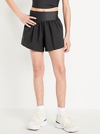 Image number 1 showing, High-Waisted StretchTech Performance Shorts for Girls