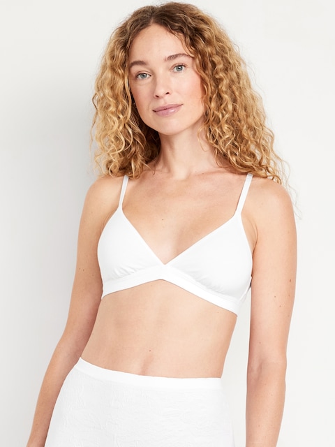 Everyday Cotton Triangle Bralette - Calla Lily White