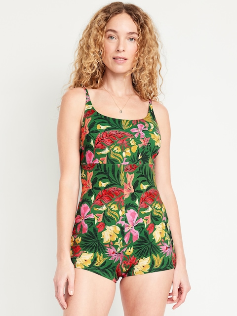 Textured Swim Romper -- 2.5-inch inseam