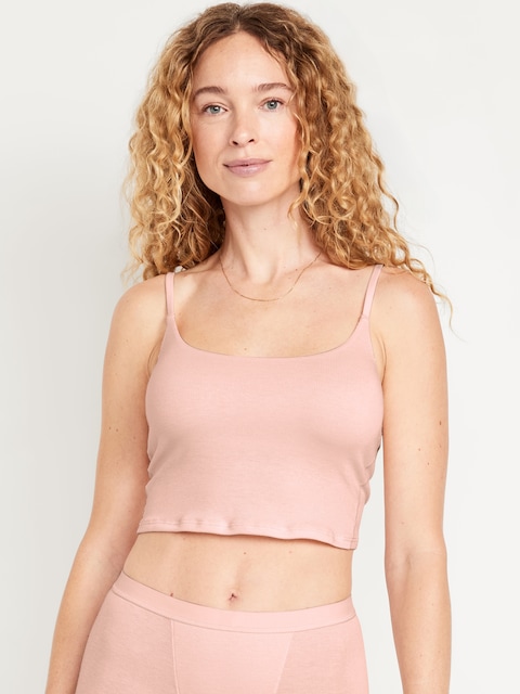 Rib-Knit Brami Top - Barely Pink