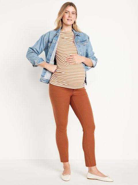 Maternity Full-Panel Pixie Ankle Pants - Copper Penny