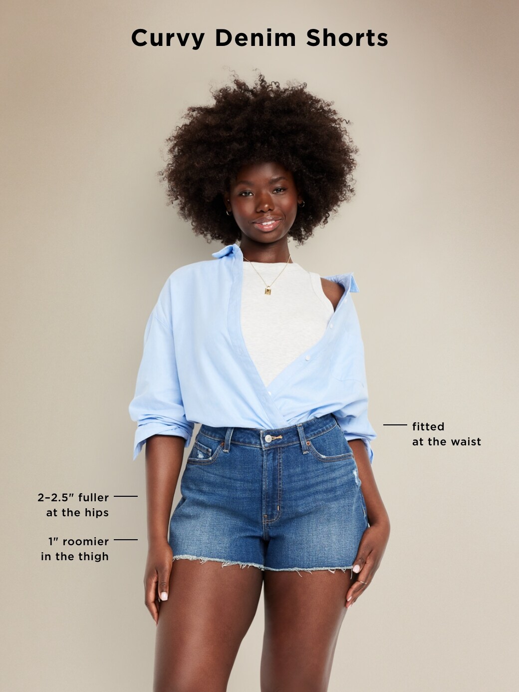 old navy high rise denim shorts