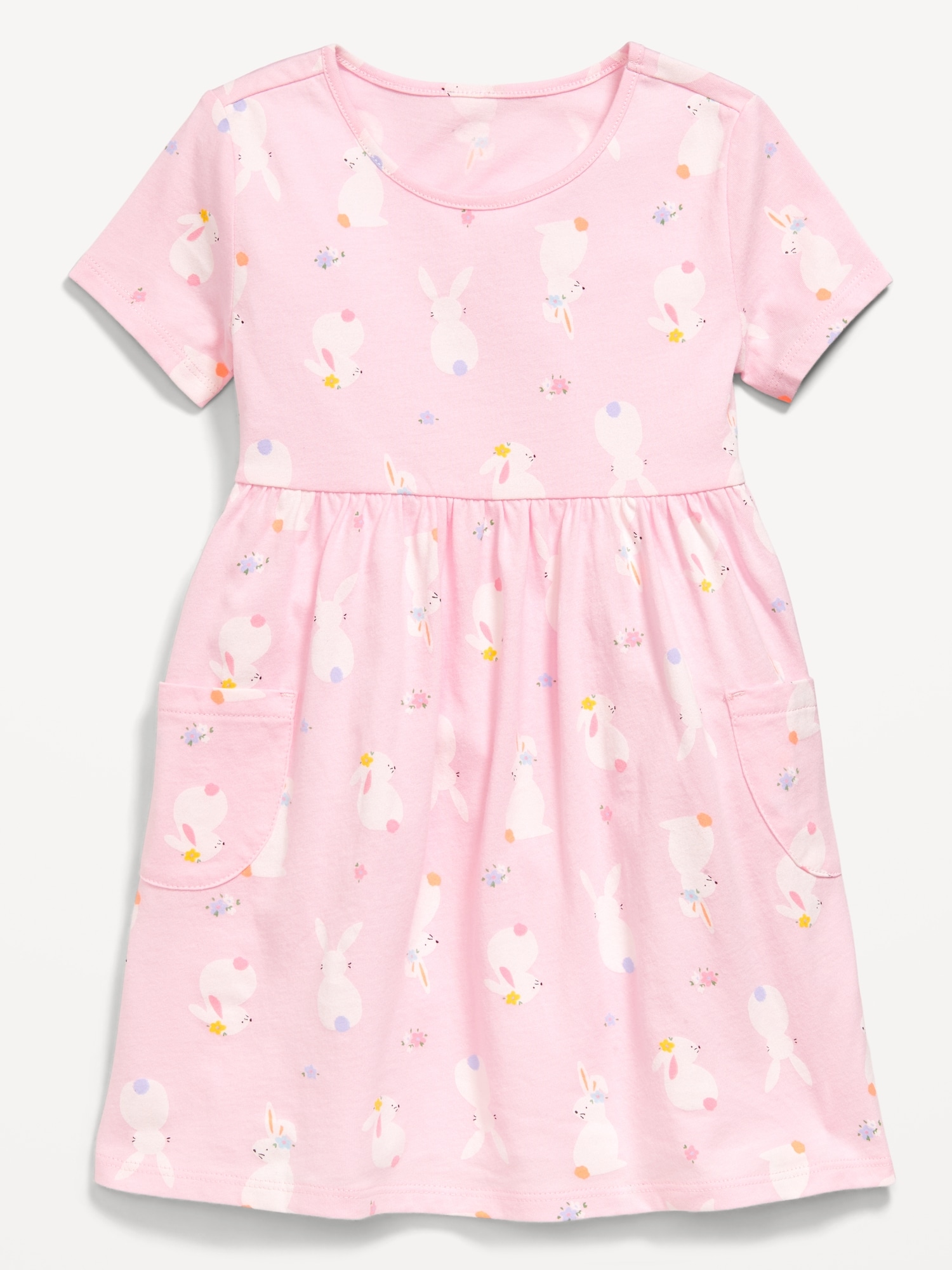 Printed Jersey-Knit Short-Sleeve Dress for Toddler Girls