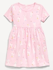 Image number 1 showing, Printed Jersey-Knit Short-Sleeve Dress for Toddler Girls
