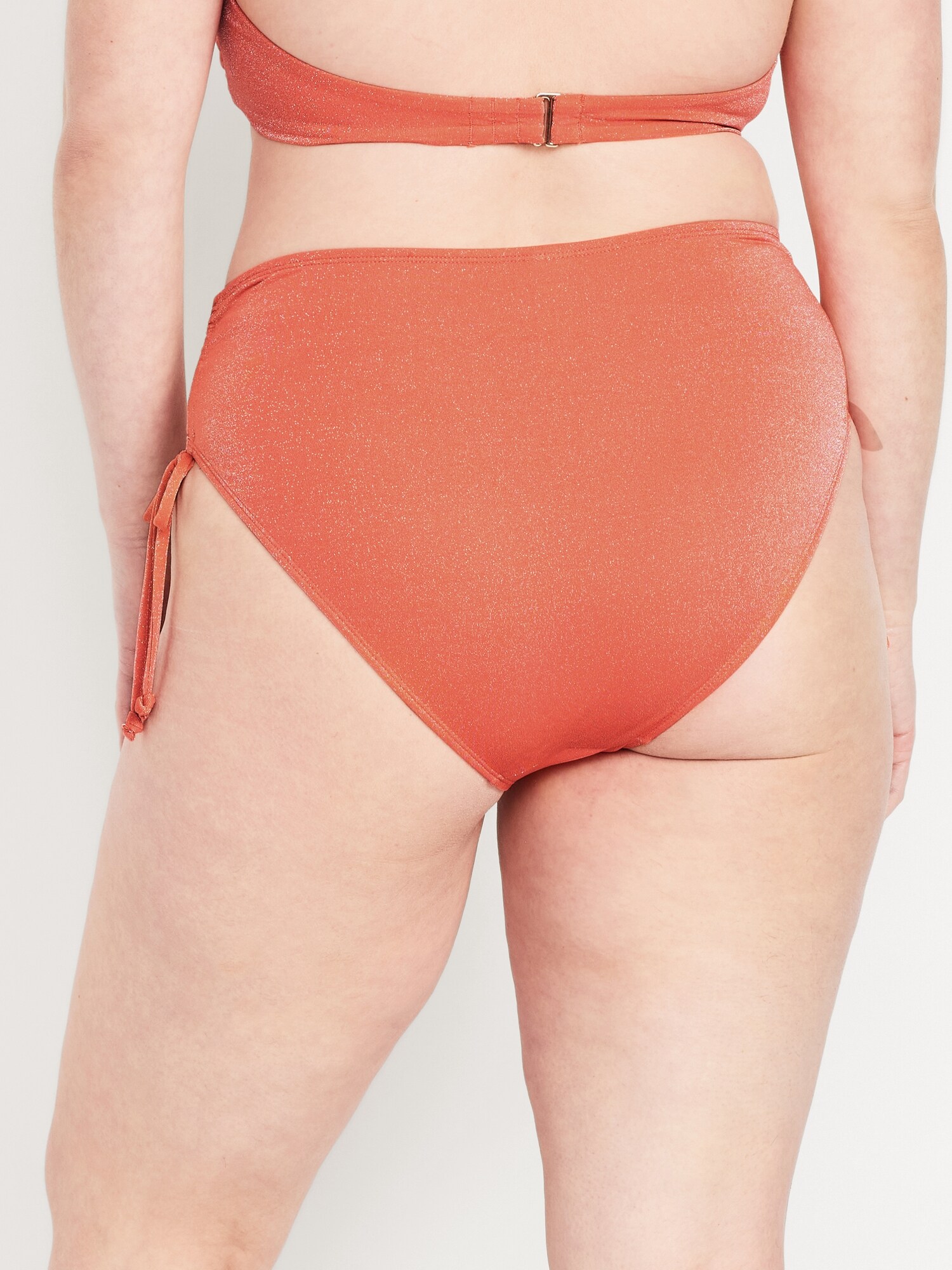 Низ бикини Shine, крой бикини, средняя посадка, на завязках — Old Navy, цвет: Коралловый — фото 6
