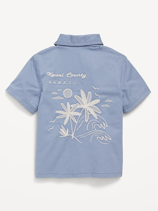 Image number 2 showing, Short-Sleeve Embroidered Pocket Shirt for Toddler Boys